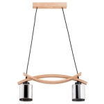 LAMPA WISZĄCA ALFA NASA DREWNIANA & CZARNA 2xE27 / 62503