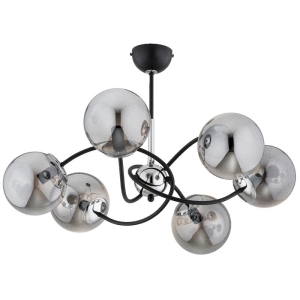 LAMPA SUFITOWA ALFA AURORA CZARNA & CHROM 6xE14 / 63297