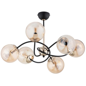 LAMPA SUFITOWA ALFA AURORA ZŁOTA & CZARNA 6xE14 / 63296
