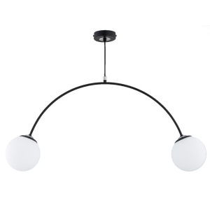 LAMPA SUFITOWA ALFA BEND CZARNA & BIAŁA 2xE14 / 62497