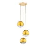 LAMPA WISZĄCA ALFA LEILA ZŁOTA 3xE14 / 62494