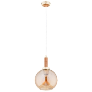 LAMPA WISZĄCA ALFA HETTY DREWNIANA & ZŁOTA 3xE27 / 61393