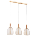 LAMPA WISZĄCA ALFA LISSY DREWNIANA & ZŁOTA 3xE27 / 62489