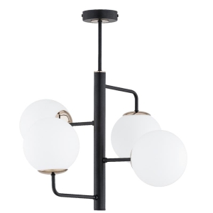 LAMPA SUFITOWA ALFA LAMUR CZARNA & BIAŁA 4xE14 / 63284