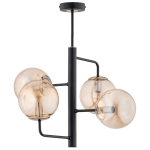 LAMPA SUFITOWA ALFA LAMUR CZARNA & ZŁOTA 4xE14 / 63283