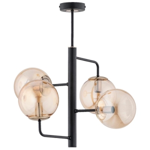 LAMPA SUFITOWA ALFA LAMUR CZARNA & ZŁOTA 4xE14 / 63283