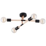 LAMPA SUFITOWA ALFA OTELLO DREWNIANA & CZARNA 4xE27 / 63274