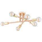 LAMPA SUFITOWA ALFA OTELLO DREWNIANA & ZŁOTA 6xE27 / 63277
