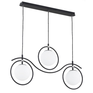 LAMPA WISZĄCA ALFA KIRA CZARNA & BIAŁA 3xE14 / 62474