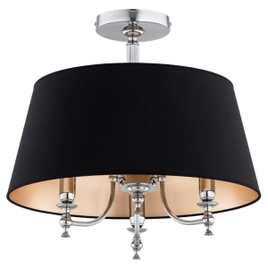 LAMPA SUFITOWA ALFA ROSETTA CHROM & CZARNA 3xE14 / 62478