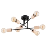 LAMPA SUFITOWA ALFA LA-ROSA CZARNA & DREWNIANA 6xE27 / 63271