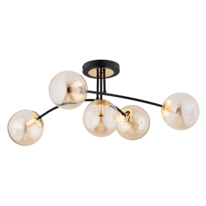 LAMPA SUFITOWA ALFA LATINA CZARNA & ZŁOTA 5xE14 / 63272