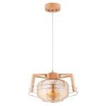 LAMPA WISZĄCA ALFA ISKAR DREWNIANA 1xE27 / 61366