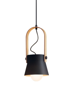 LAMPA WISZĄCA Z POJEDYNCZYM ŚWIATŁEM CZARNY MAT / 18192