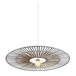 LAMPA WISZĄCA BIAŁA 1xE27 BAMBUSOWA /  19106