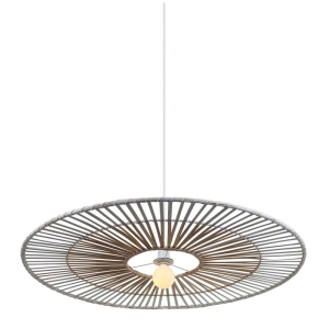 LAMPA WISZĄCA BIAŁA 1xE27 BAMBUSOWA /  19107