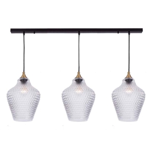 LAMPA WISZĄCA 3XE27 CLEAR GLASS-BRASS / 19242