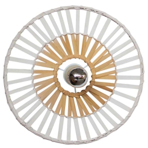 LAMPA SUFITOWA 1*E27 BIAŁA BAMBUSOWA / 19251