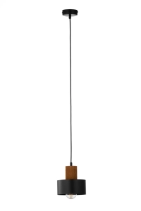 Lampa wisząca RIF wood 1 S czarny/jasny brązowy / 41858