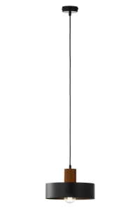 Lampa wisząca RIF wood 1 M czarny/jasny brązowy / 41859