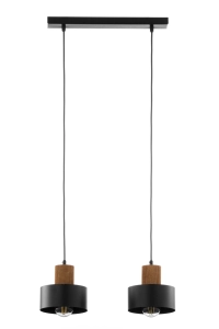 Lampa wisząca RIF wood 2 czarny/jasny brązowy / 41861