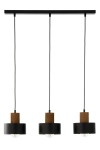 Lampa wiszaca RIF wood 3  czarny/jasny brązowy / 41862