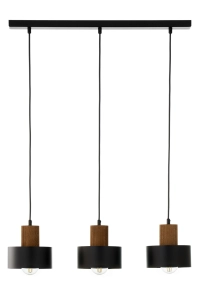 Lampa wiszaca RIF wood 3  czarny/jasny brązowy / 41862