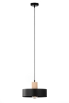 Lampa wisząca RIF wood 1 M czarny/drewno naturalne / 41864