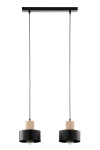 Lampa wisząca RIF wood 2 czarny/drewno naturalne / 41866