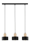 Lampa wisząca RIF wood 3 czarny/drewno naturalne / 41867