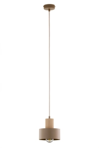 Lampa wisząca RIF wood 1 S ciepły beż/drewno naturalne / 41868