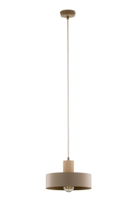 Lampa wisząca RIF wood 1 M ciepły beż/drewno naturalne / 41869