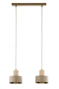 Lampa zwis RIF wood 2 ciepły beż/drewno naturalne / 41871