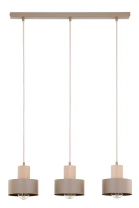Lampa zwis RIF wood 3 ciepły beż/drewno naturalne / 41872