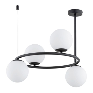 LAMPA SUFITOWA ALFA RINGO A-4 CZARNA & BIAŁA 4xE14 / 63256.40