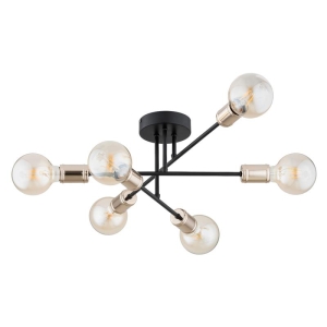 LAMPA SUFITOWA ALFA ESTENA CZARNA & ZŁOTA 6xE27 / 63255.40_54