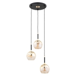 LAMPA WISZĄCA ALFA PRADA ZŁOTA & CZARNA 3xE27 / 62452