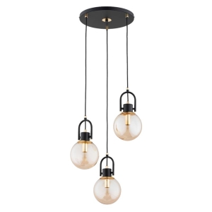 LAMPA WISZĄCA ALFA STORMI CZARNA & ZŁOTA 3xE14 /  62433