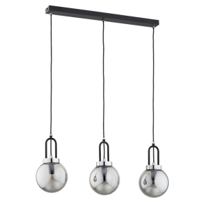 LAMPA WISZĄCA ALFA ATORI CZARNA & CHROM 3xE14 /  62429