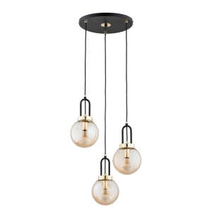 LAMPA WISZĄCA ALFA ATORI CZARNA & ZŁOTA 3xE14 /  62428