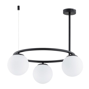 LAMPA WISZĄCA ALFA RINGO A3 CZARNA & BIAŁA 3xE14  / 62426