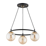LAMPA WISZĄCA ALFA RINGO S3 CZARNA & ZŁOTA 3xE14  / 62427