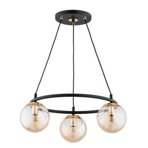 LAMPA WISZĄCA ALFA RINGO S3 CZARNA & ZŁOTA 3xE14  / 62427