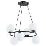 LAMPA WISZĄCA ALFA RINGO R6 CZARNA & BIAŁA 6xE14 / 63246