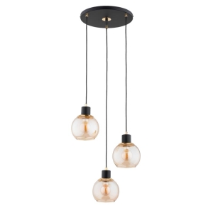 LAMPA WISZĄCA ALFA DERRO CZARNA & ZŁOTA 3xE27 / 62415