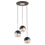 LAMPA WISZĄCA ALFA MILTONA CZARNA & ZŁOTA 3xE27 / 62418