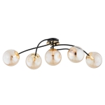 LAMPA SUFITOWA ALFA GILIAN ZŁOTA & CZARNA 5xE14 / 63243