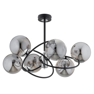 LAMPA SUFITOWA ALFA WIROMAT CZARNA & CHROM 6xE14 / 63236
