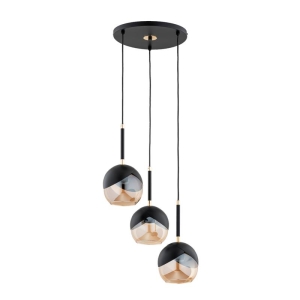 LAMPA WISZĄCA ALFA PRADA CZARNA & ZŁOTA 3xE27 / 62403