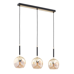 LAMPA WISZĄCA ALFA PRADA ZŁOTA & CZARNA 3xE27 / 62404